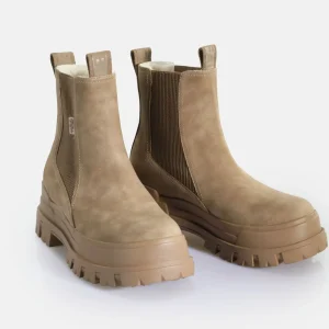 Women BUFFALO Ankle Boots^Aspha Chelsea Mid Vegan Nubuck Fur