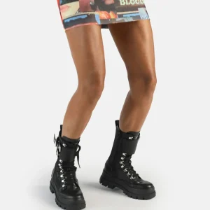 Women BUFFALO Vegan Shoes^Aspha Com Steel Laceup Hi - Vegan Nappa/Nylon -
