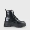 Women BUFFALO Ankle Boots^Aspha Lace Up Hi Bootie Flat Vegan