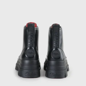 Women BUFFALO Ankle Boots^Aspha Lace Up Hi Bootie Flat Vegan