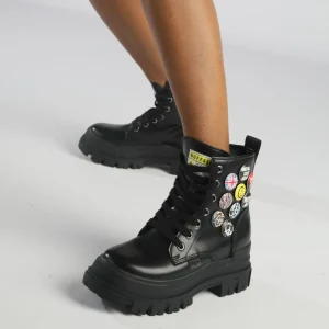 Women BUFFALO Ankle Boots^Aspha Rld Buttons Ankle Boot Vegan