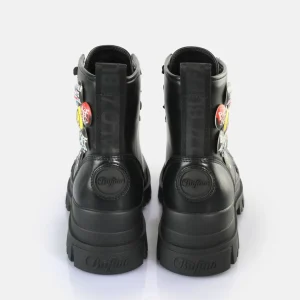 Women BUFFALO Ankle Boots^Aspha Rld Buttons Ankle Boot Vegan