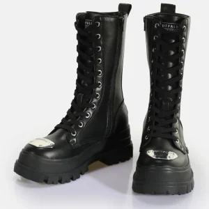 Women BUFFALO Vegan Shoes^Aspha Steel Laceup Hi Boot Vegan