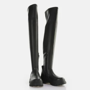 Women BUFFALO Vegan Shoes^Aspha Stretch Overknee Ankle-Boot Vegan