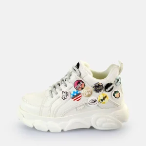 Women BUFFALO Vegan Shoes^Cld Corin Button Sneakers Low Vegan