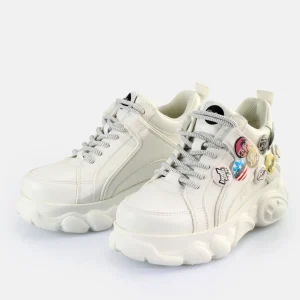 Women BUFFALO Vegan Shoes^Cld Corin Button Sneakers Low Vegan