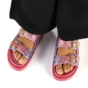 Women BUFFALO Vegan Shoes^Eve Glam Platform Slide Vegan