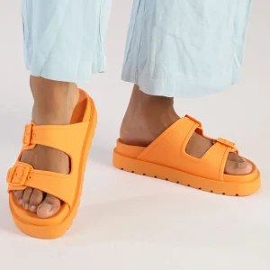 Women BUFFALO Vegan Shoes^Eve Sol Platform Slide Vegan