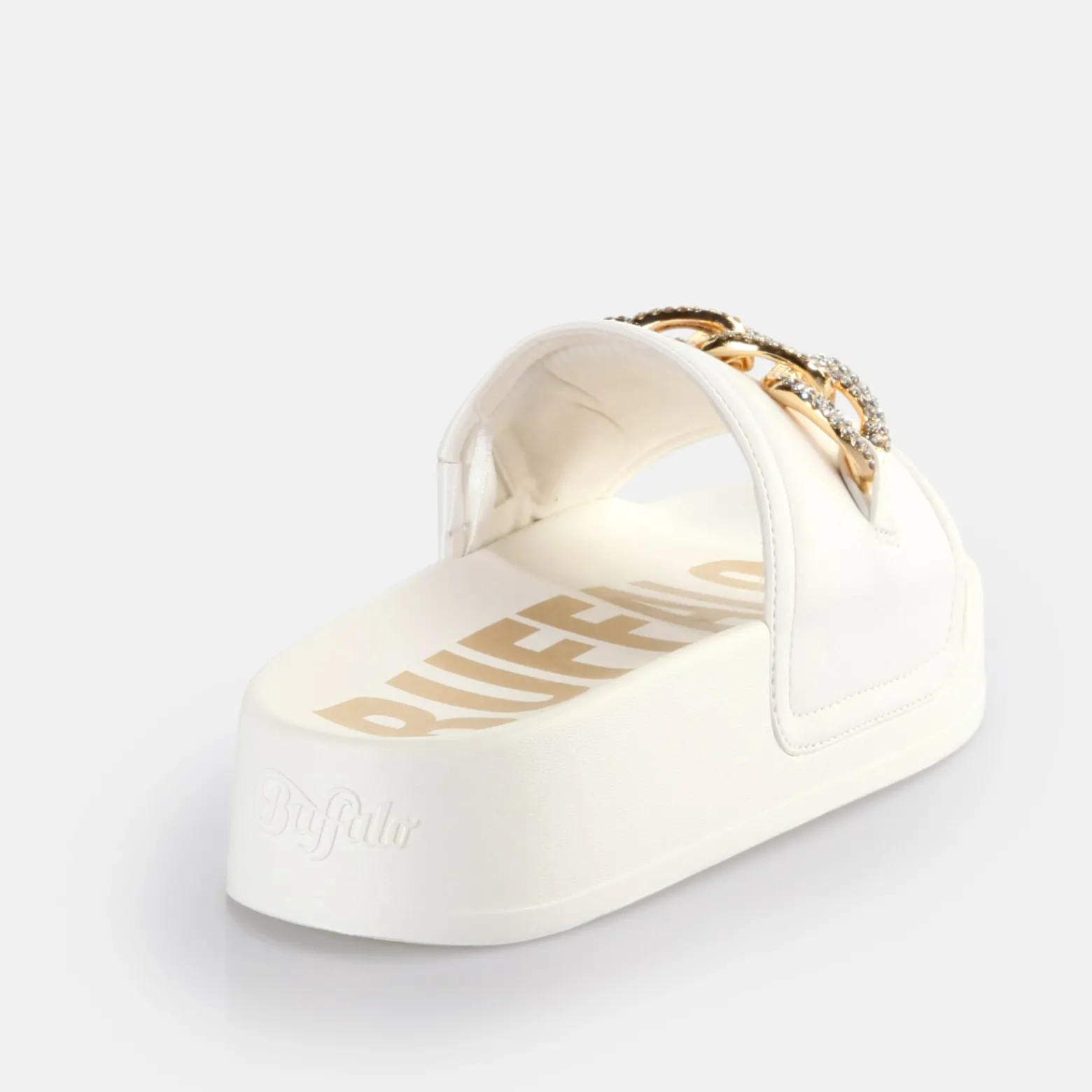 fabia_chain_platform_slides_vegan_3.webp Women BUFFALO Bridal Shoes^Fabia Chain Platform Slides Vegan