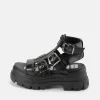 Women BUFFALO Vegan Shoes^Gld Zip Platform Sandals Vegan
