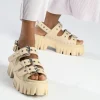 Women BUFFALO Vegan Shoes^Lion Hard Platform Sandals Vegan