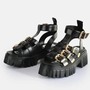 Women BUFFALO Vegan Shoes^Lion Teeth Platform Sandals Vegan