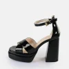 Women BUFFALO Occasion Shoes^May Cross Heeled Sandals Vegan