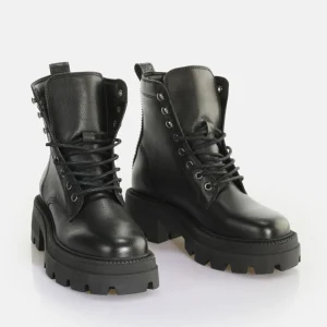 Women BUFFALO Ankle Boots^Square Laceup Mid Ankle Boot