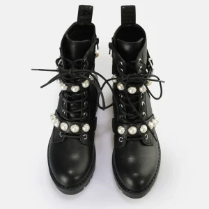 Women BUFFALO Ankle Boots^Wave Pearl Laceup Mid Boot Vegan