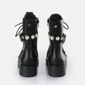 Women BUFFALO Ankle Boots^Wave Pearl Laceup Mid Boot Vegan